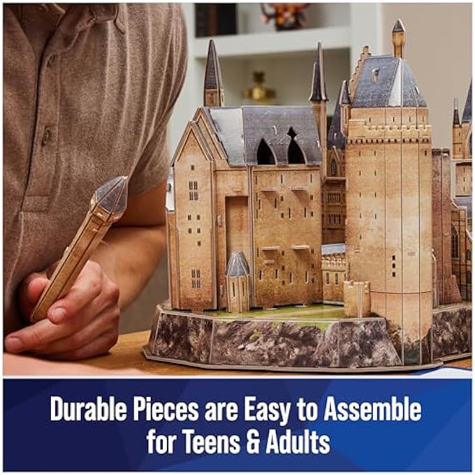 HARRY POTTER DELUXE HOGWARTS CASTLE WITH ASTRONOMY TOWER & GREAT HALL OVER 2FT. WIDE MODEL KIT 384 PCS 3D PUZZLES FOR ADULTS & TEENS 12+ - Image 4